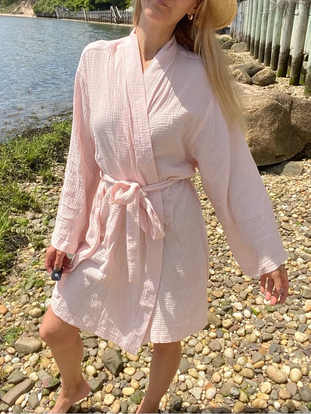 ESMARA Soft Pink Cotton Belted Robe/Kimono! 🐚